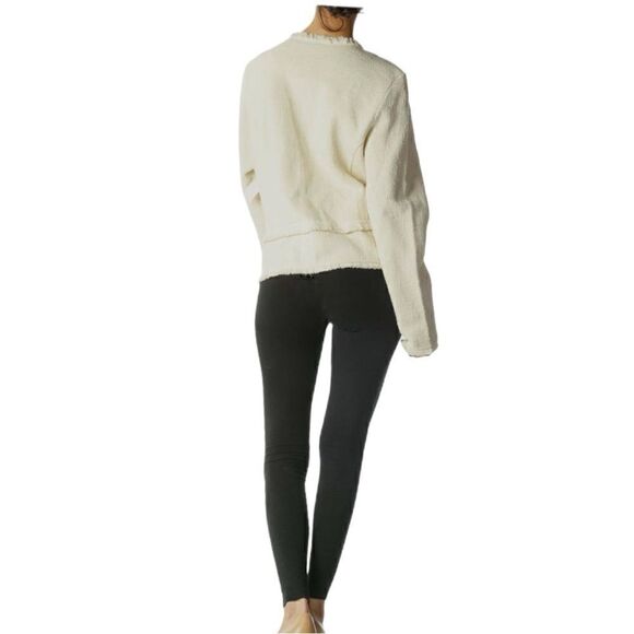 Anthropologie Ett:twa Bardot Knit Moto Jacket Cream/ Ivory - Picture 11 of 11